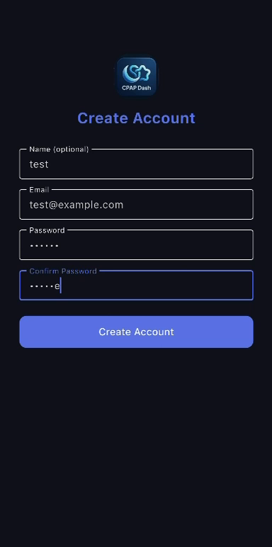 Creating a free CpapDash account for cloud mode