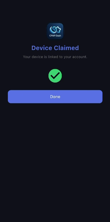 Device claimed and linked to your account