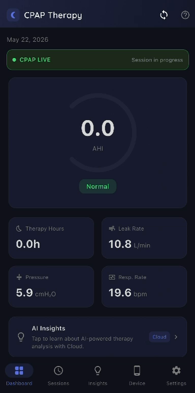 Last night's therapy waiting in the app
